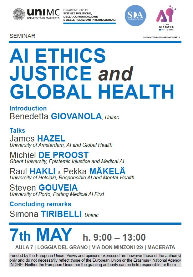 Seminar: AI Ethics, Justice, and Global Health (1 ECTS)
