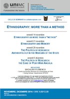 Seminars on ETHNOGRAPHY: MORE THAN A METHOD