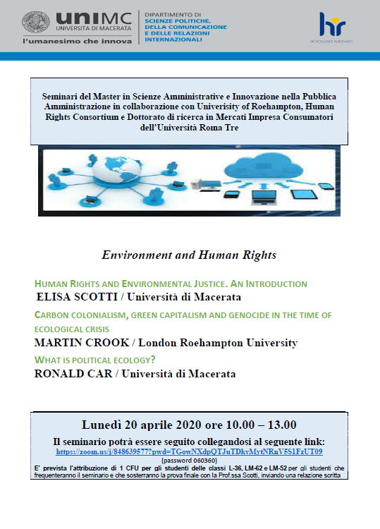 Webinar: Environment and Human Rights