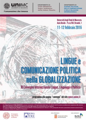 Poster Lingue e comunicazione politica