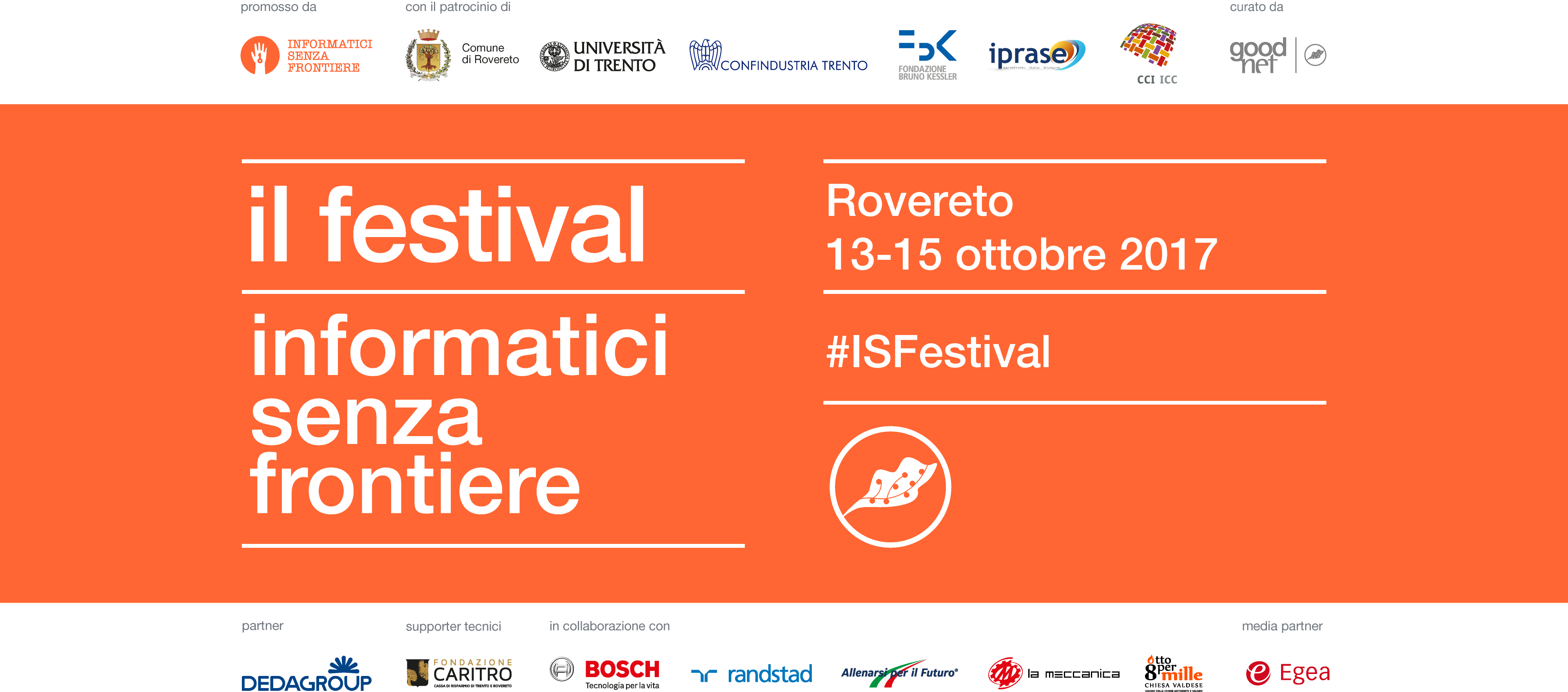 Bando borse di soggiorno - Festival di Informatici Senza Frontiere (Rovereto, 13 - 15 ottobre 2017)