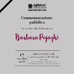 GIOVEDI' 17 NOVEMBRE 2016: COMMEMORAZIONE PUBBLICA PER BARBARA POJAGHI