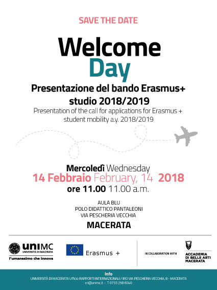 Presentazione del bando Erasmus+ Studio a.a. 2018/2019