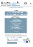 Locandina "La sostenibilità tra etica ed economia"